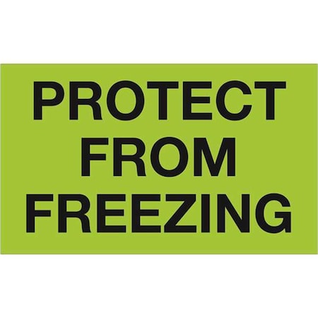 Bondad 3 x 5 in. - Protect From Freezing Fluorescent Green Labels BO3347760